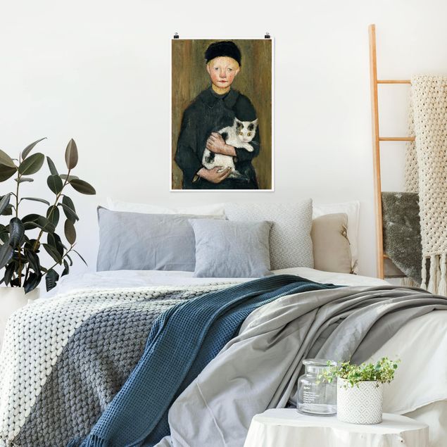 Wanddeko Schlafzimmer Paula Modersohn-Becker - Knabe mit Katze