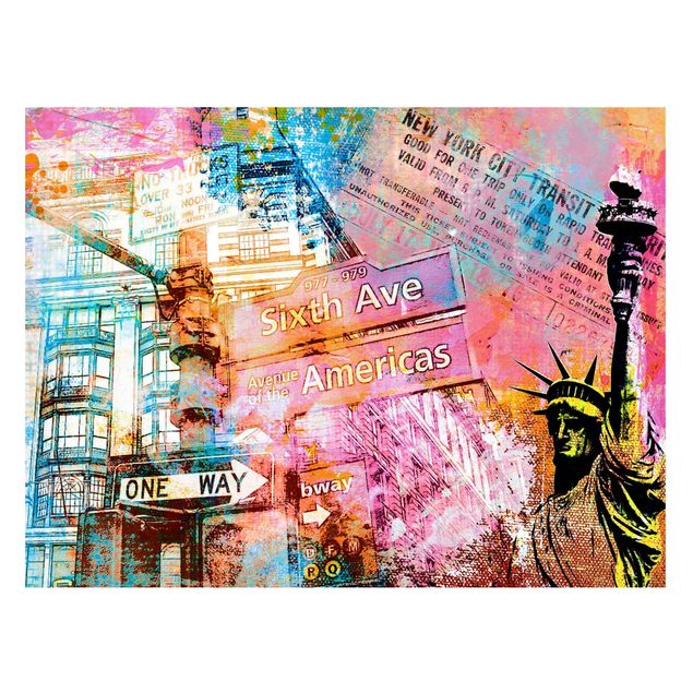 Wanddeko Architektur Sixth Avenue New York Collage
