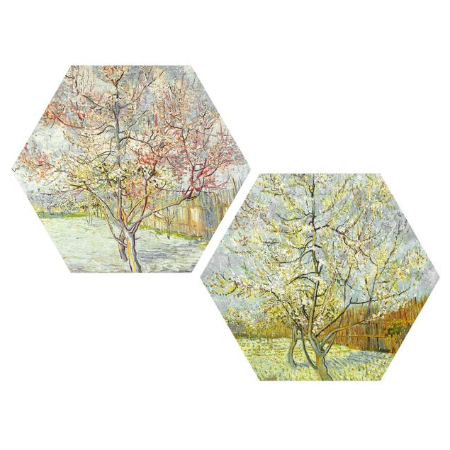Wanddeko Flur Vincent van Gogh - Blühende Pfirsichbäume im Garten
