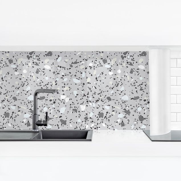 Küchenrückwand Folie Detailliertes Terrazzo Muster Massa