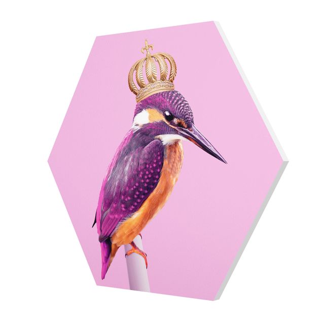 Wanddeko Jugendzimmer Rosa Eisvogel mit Krone