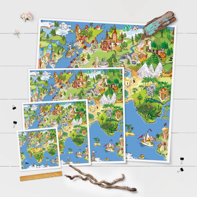 Poster Weltkarte Great And Funny Worldmap