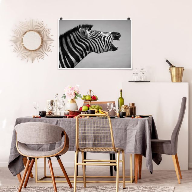 Wanddeko Flur Brüllendes Zebra II