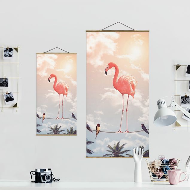 Wanddeko Jugendzimmer Himmel mit Flamingo