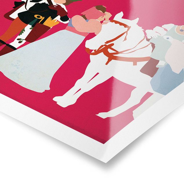 Wanddeko pink Filmposter Drei Haselnüsse für Aschebrödel