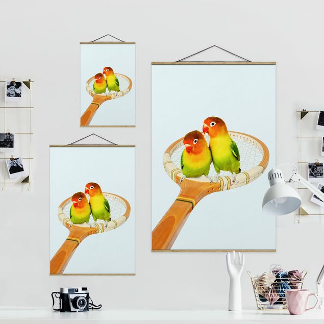 Wanddeko Büro Tennis mit Vögeln