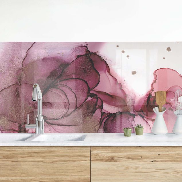 Wanddeko Küche Fließende Reinheit in Violett