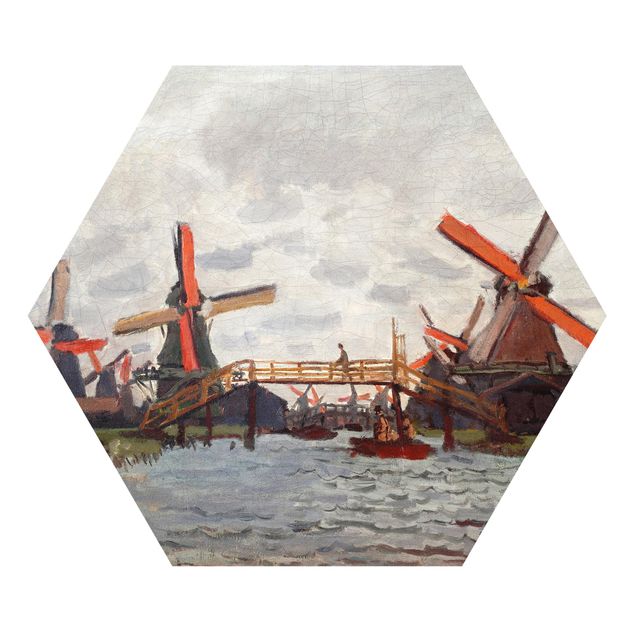 Wanddeko Esszimmer Claude Monet - Windmühlen Zaandam
