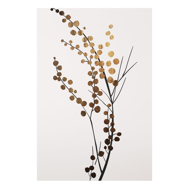 Deko Botanik Grafische Pflanzenwelt - Beeren Gold