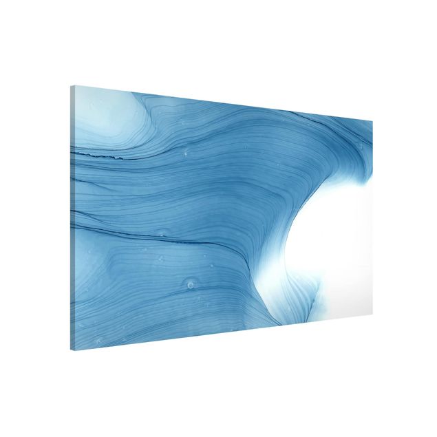 Wanddeko blau Meliertes Mittelblau