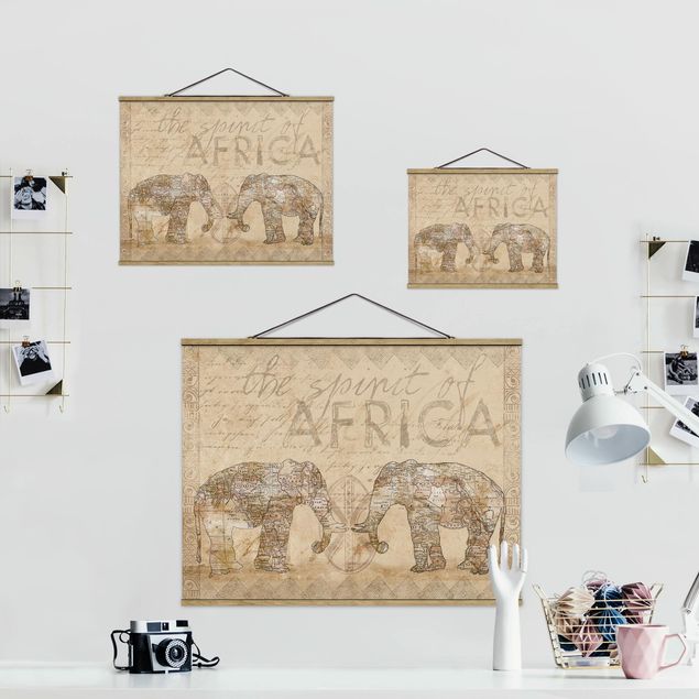 Wanddeko Esszimmer Vintage Collage - Spirit of Africa