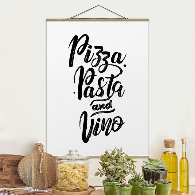 Küche Dekoration Pizza Pasta und Vino