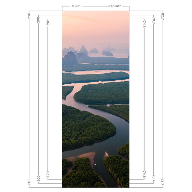 Duschrückwand - Flusslandschaft in Thailand