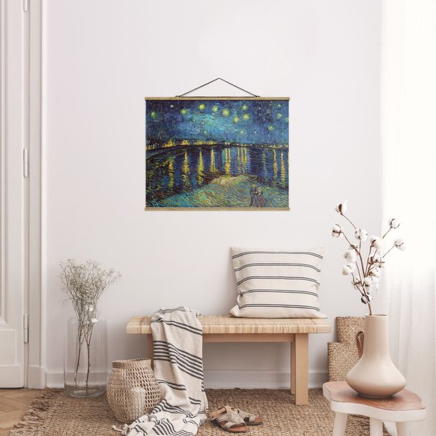 Wanddeko Wohnzimmer Vincent van Gogh - Sternennacht über der Rhône