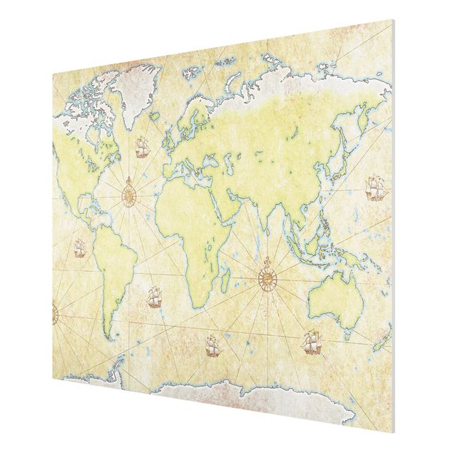 Wanddeko Büro World Map