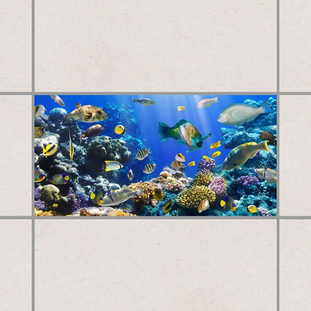 Wanddeko blau Underwater Reef