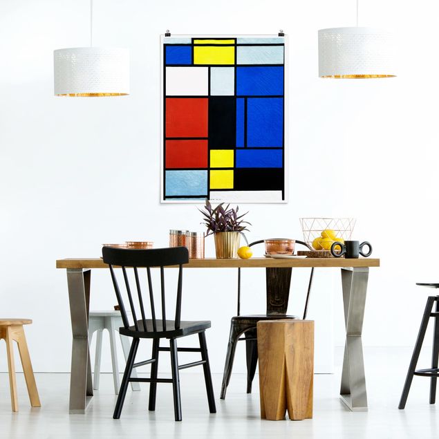 Wanddeko Wohnzimmer Piet Mondrian - Tableau No. 1