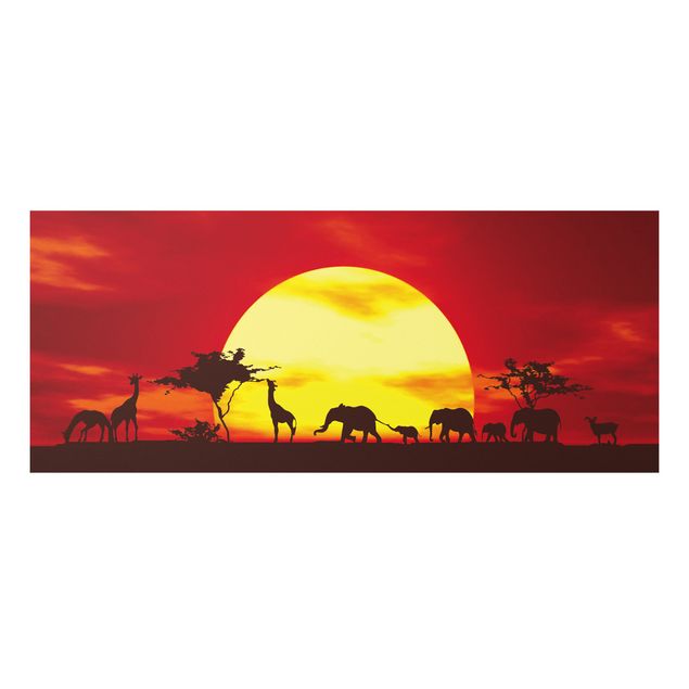 Wandbilder Elefanten Sunset Caravan