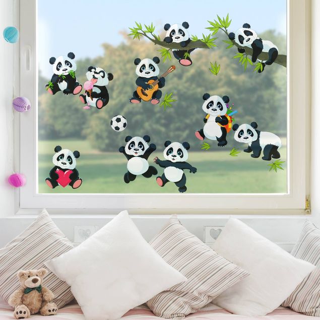 Wanddeko Büro Pandabären Mega Set