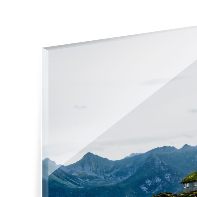 Küchenspiegel Glas Einsame Hütte in Norwegen