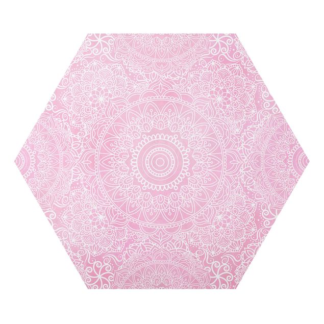 Wanddeko rosa Muster Mandala Rosa