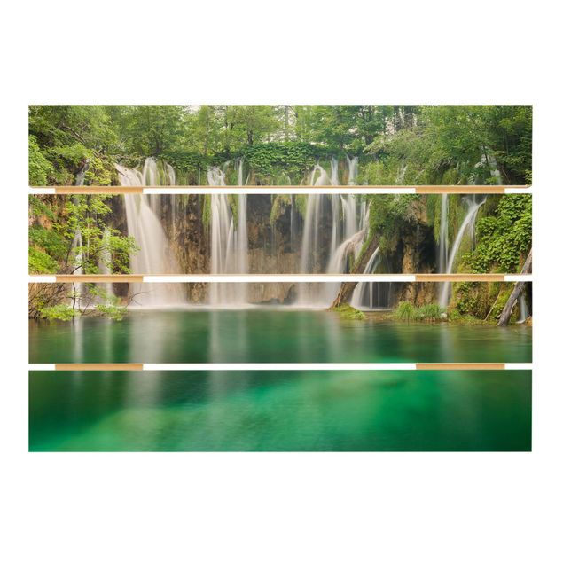 Wanddeko grün Wasserfall Plitvicer Seen