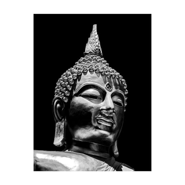 Wanddeko schwarz-weiß Buddha Statue Gesicht