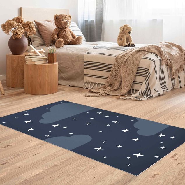 Wanddeko Babyzimmer Stilisierte Sterne im Nachthimmel