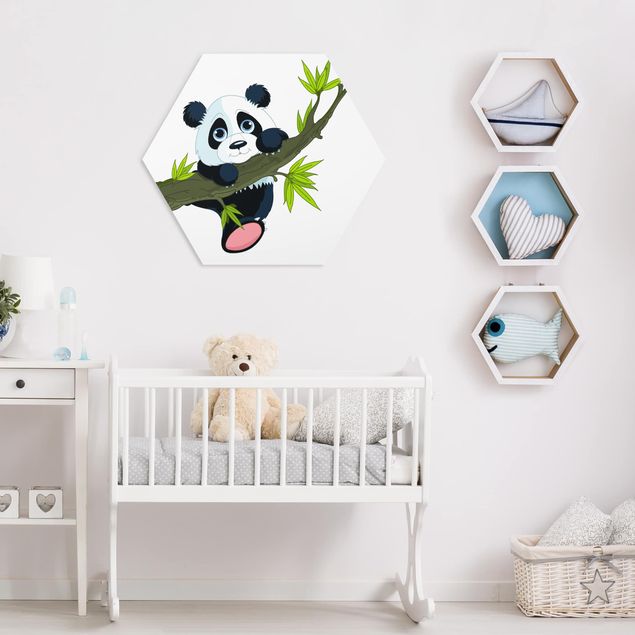 Wanddeko Büro Kletternder Panda