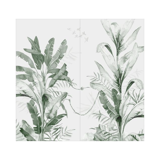 Wanddeko Palme Tropische Palmen und Blätter