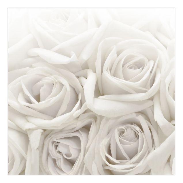 Wanddeko Praxis Weiße Rosen