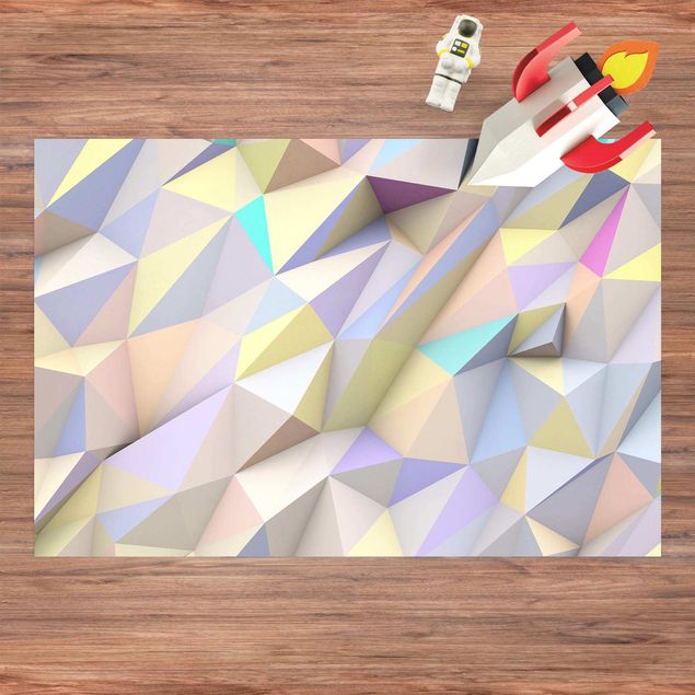 Wanddeko pastell Geometrische Pastell Dreiecke in 3D