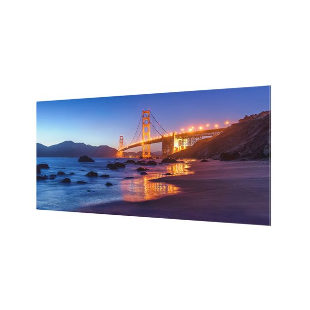 Wanddeko Fotografie Golden Gate Bridge am Abend