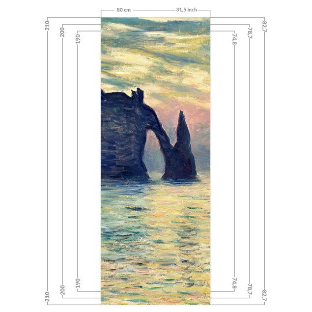 Wanddeko Sonnenuntergang Claude Monet - Felsen Sonnenuntergang
