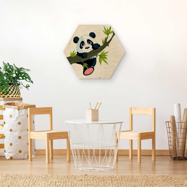 Wanddeko Babyzimmer Kletternder Panda