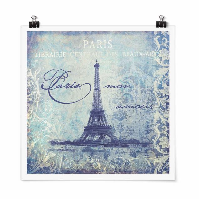 Wanddeko Esszimmer Vintage Collage - Paris Mon Amour
