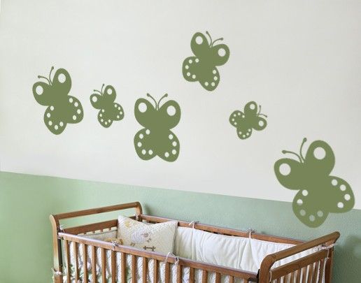 Wanddeko Mädchenzimmer No.UL425 Baby Schmetterling Set
