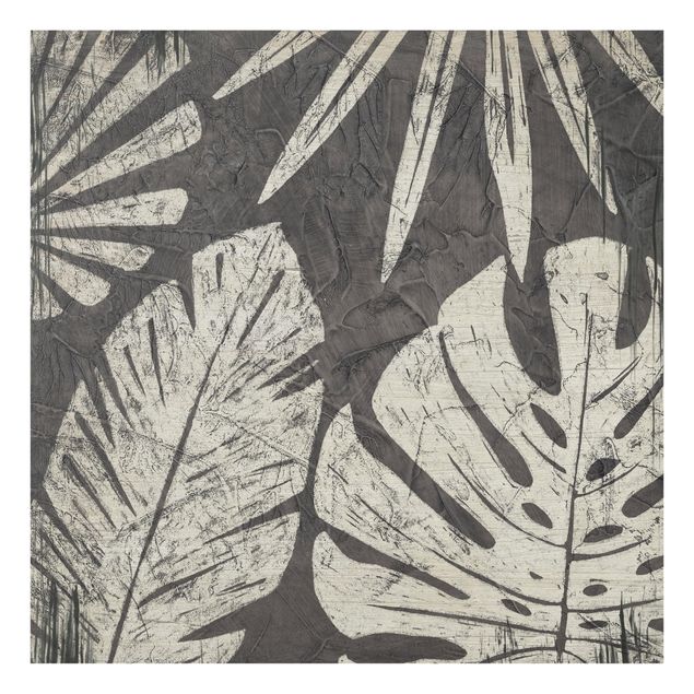 Deko Pflanzen Palmenblätter vor Dunkelgrau