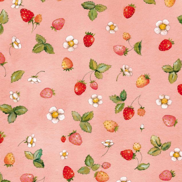Möbelfolie matt Erdbeerinchen Erdbeerfee - Erdbeerblüten