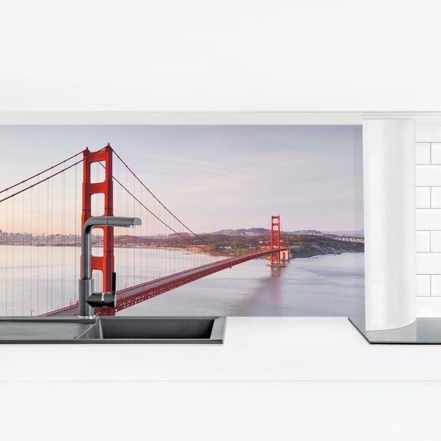 Küchenrückwand Folie selbstklebend Skyline Golden Gate Bridge in San Francisco