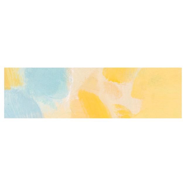 Küchenrückwand Folie selbstklebend Frühlingskomposition in Gelb und Blau
