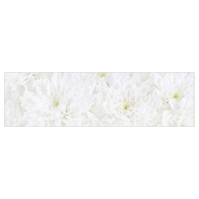 Küchenrückwand selbstklebend Dahlien Blumenmeer weiß