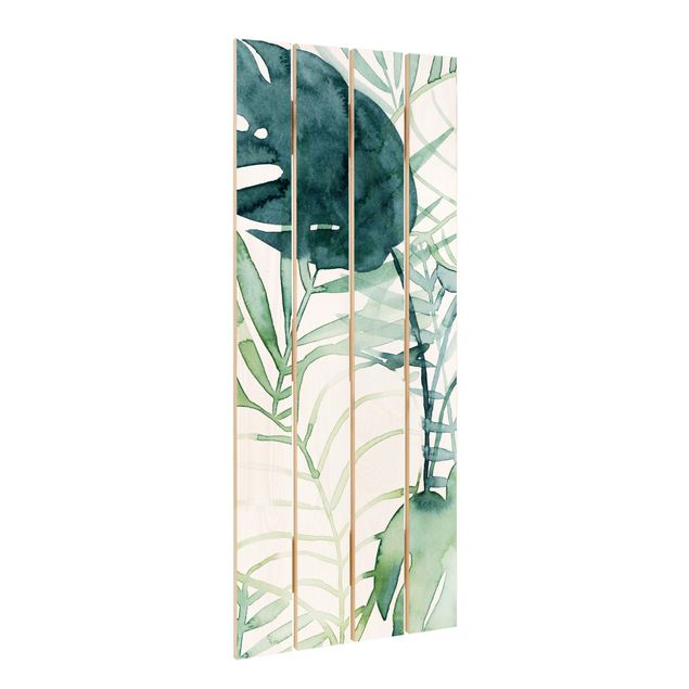 Wanddeko grün Palmwedel in Wasserfarbe II
