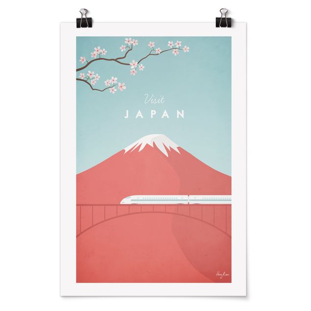 Wanddeko Kirschblüte Reiseposter - Japan