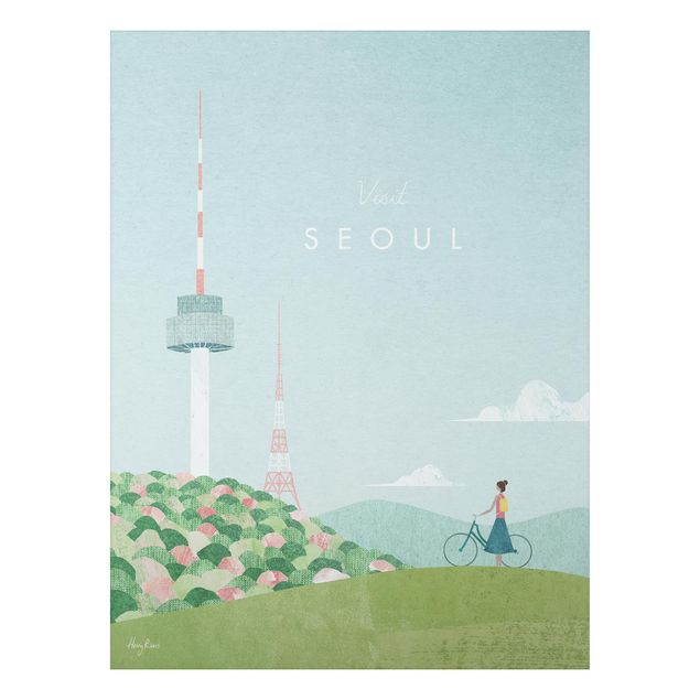 Wanddeko bunt Reiseposter - Seoul