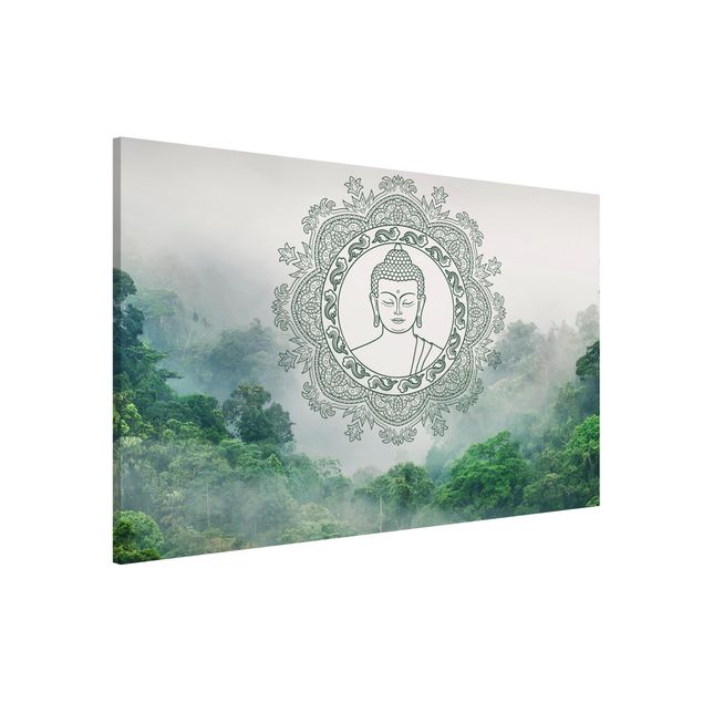 Wandbilder Asien Buddha Mandala im Nebel