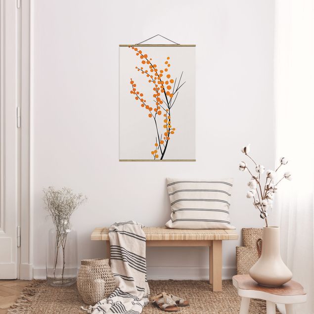 Wandbilder Fische Grafische Pflanzenwelt - Beeren Orange