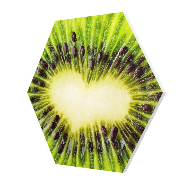 Wanddeko Obst Kiwi Heart