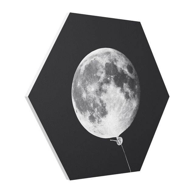 Wanddeko Esszimmer Luftballon mit Mond