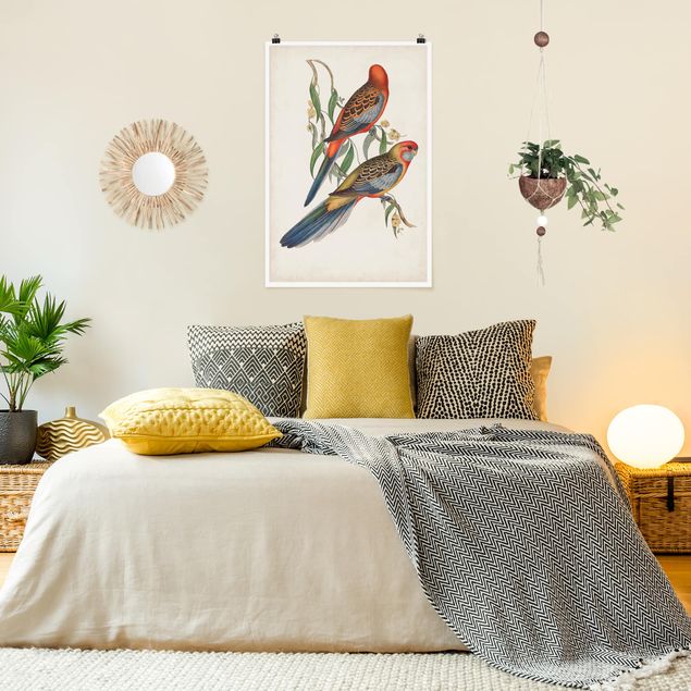 Wanddeko Schlafzimmer Tropische Papageien II
